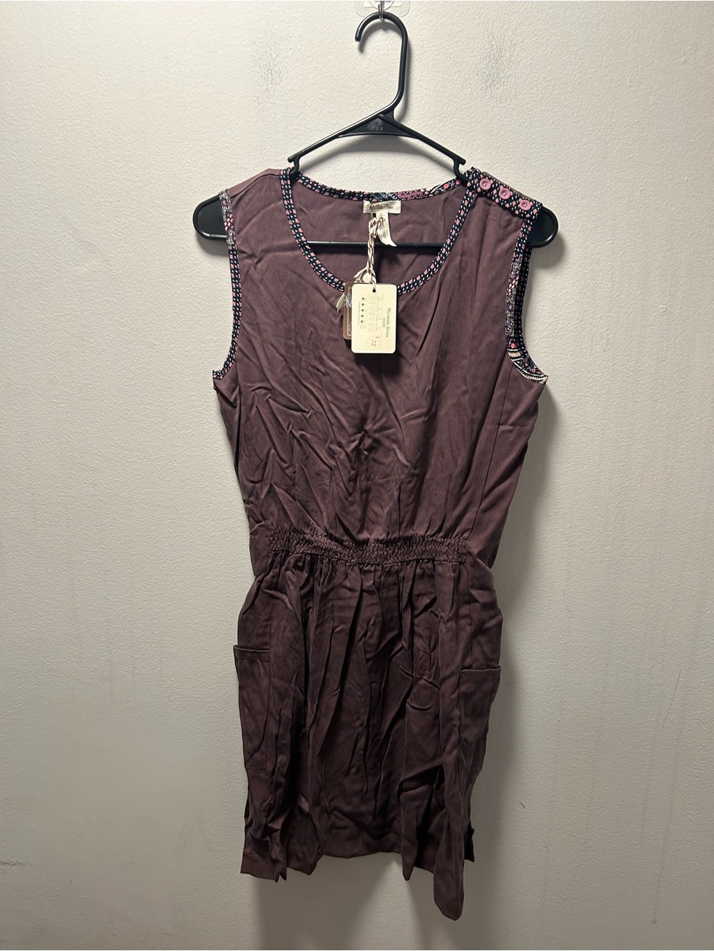 Matilda Jane Plum Sleeveless Mini Dress with Trim